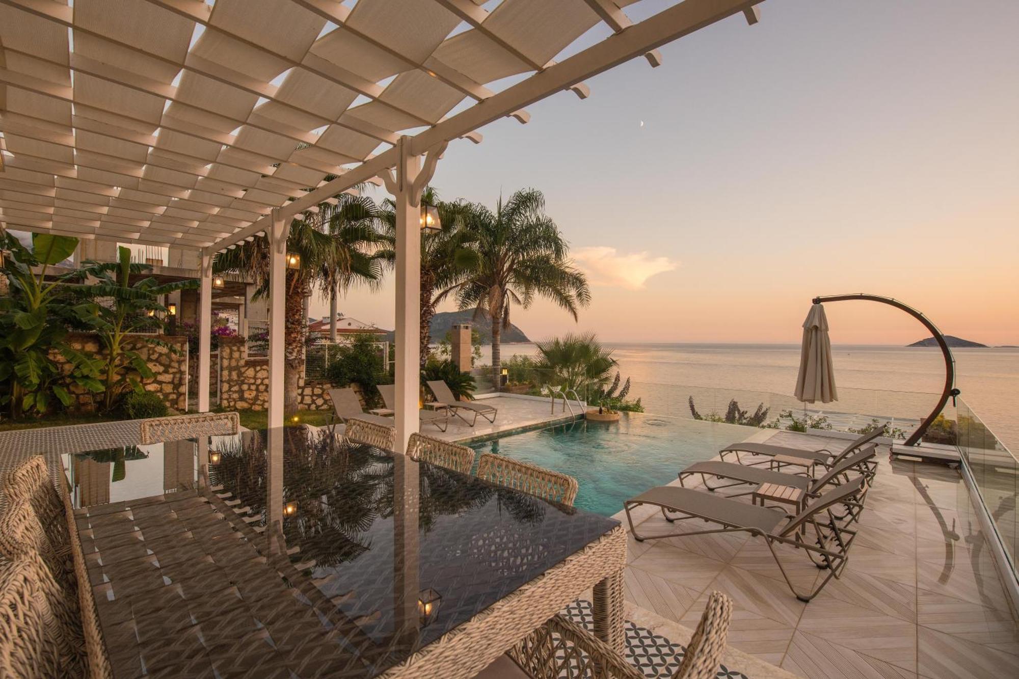 Beachfront White Villa With Private Swimming Pool Калкан Экстерьер фото